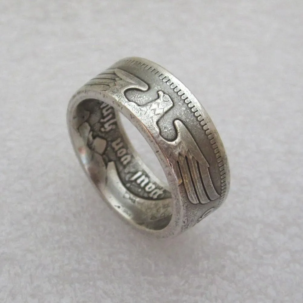 Handcrafted Coin Ring Handmade from Germany Copy Coin 5 MARK for Gift