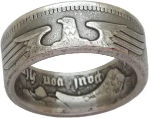 Handcrafted Coin Ring Handmade from Germany Copy Coin 5 MARK for Gift