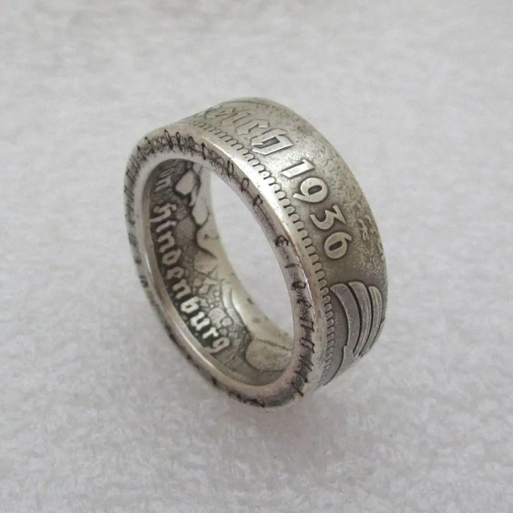 Handcrafted Coin Ring Handmade from Germany Copy Coin 5 MARK for Gift