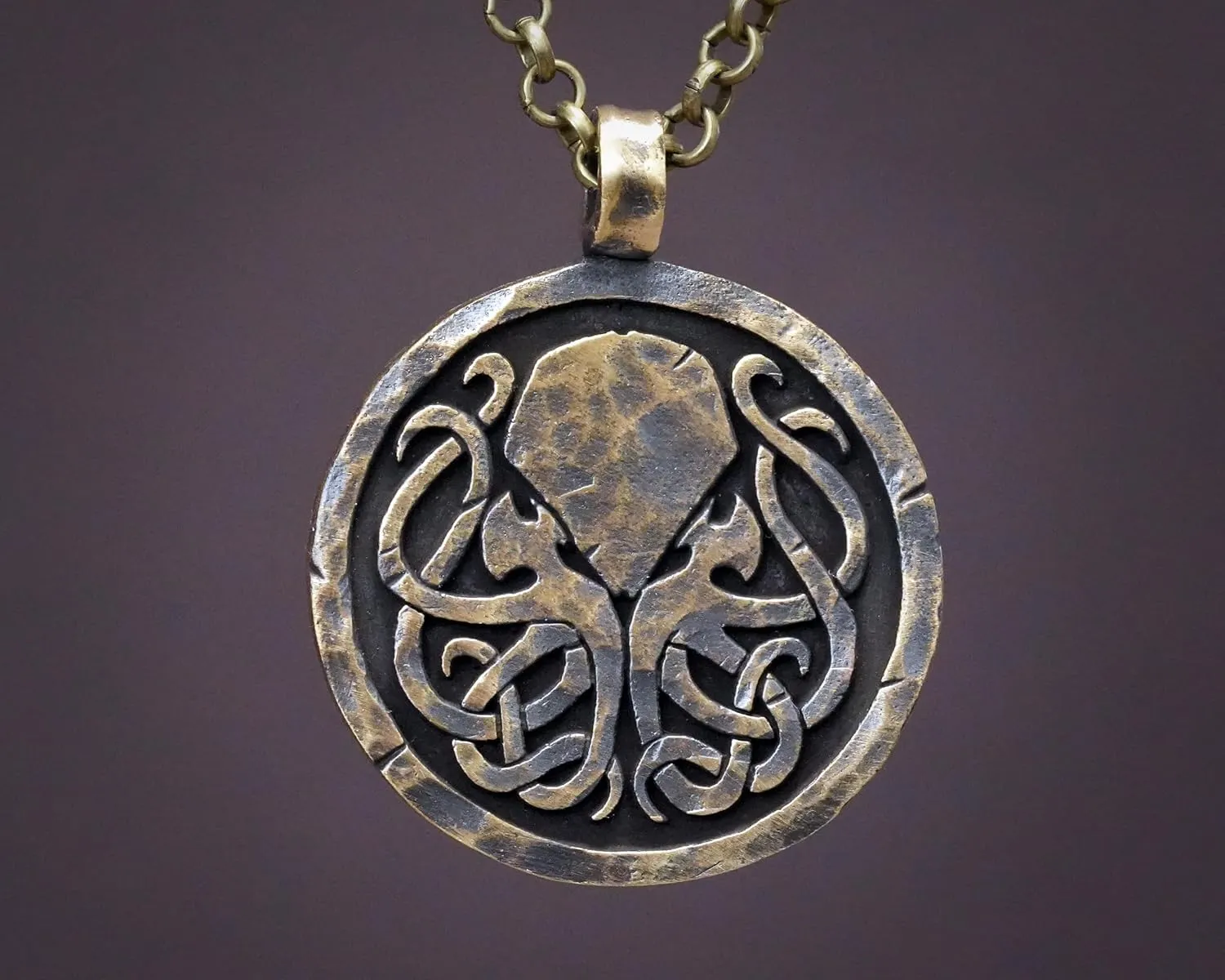 Handcrafted H.P. Lovecraft Cthulhu Octopus Necklace Pendant Jewelry Amulet Made Solid Brass Casting - Necklace for Men and Women