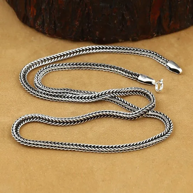 Handcrafted S925 Silver Snake Chain Necklace