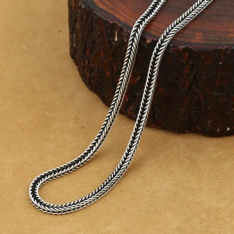 Handcrafted S925 Silver Snake Chain Necklace