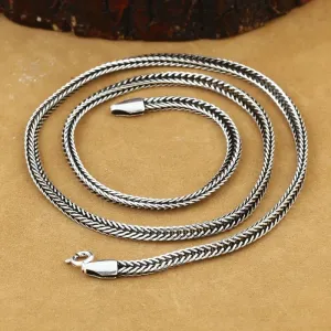 Handcrafted S925 Silver Snake Chain Necklace