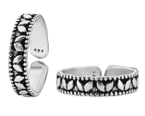 Handcrafted Silver Toe Ring for Women | Adjustable Pair of Toe Rings | Sterling Silver 925 | Handmade Body Jewelry (TR-13)