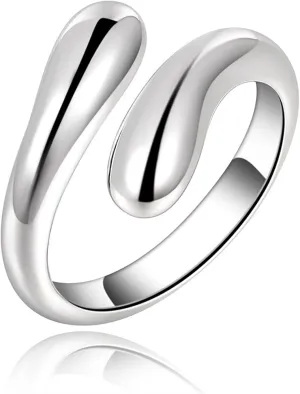 Handmade Hammered Wide Silver Ring for Women Boho Thumb Bnad Open Adjustable StatementRing Jewelry Gift
