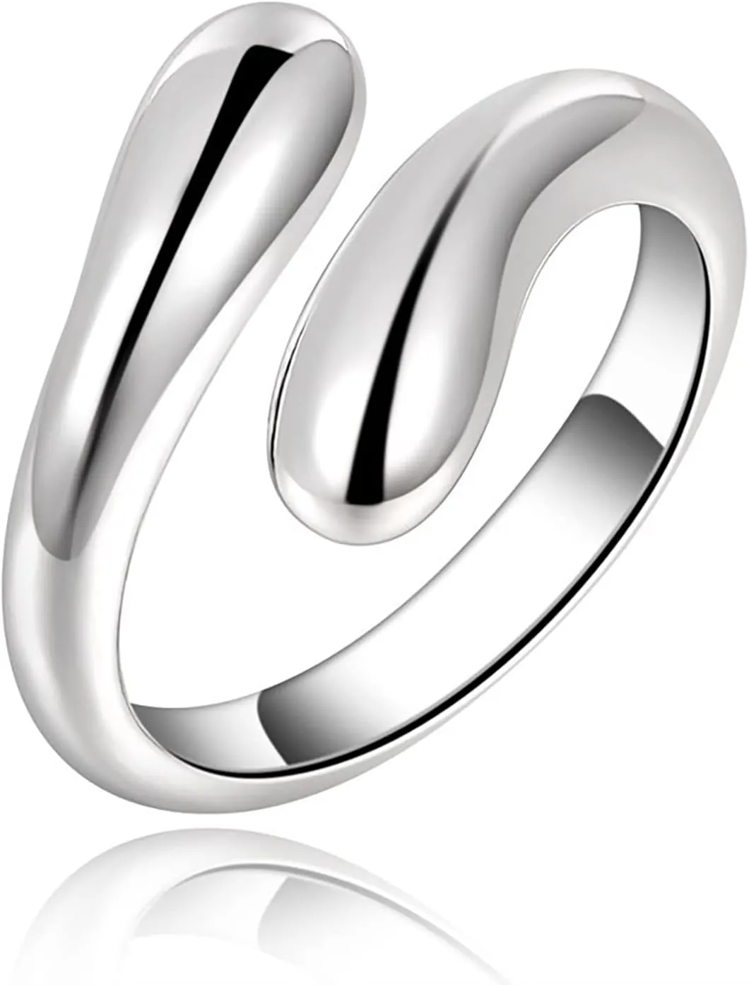 Handmade Hammered Wide Silver Ring for Women Boho Thumb Bnad Open Adjustable StatementRing Jewelry Gift