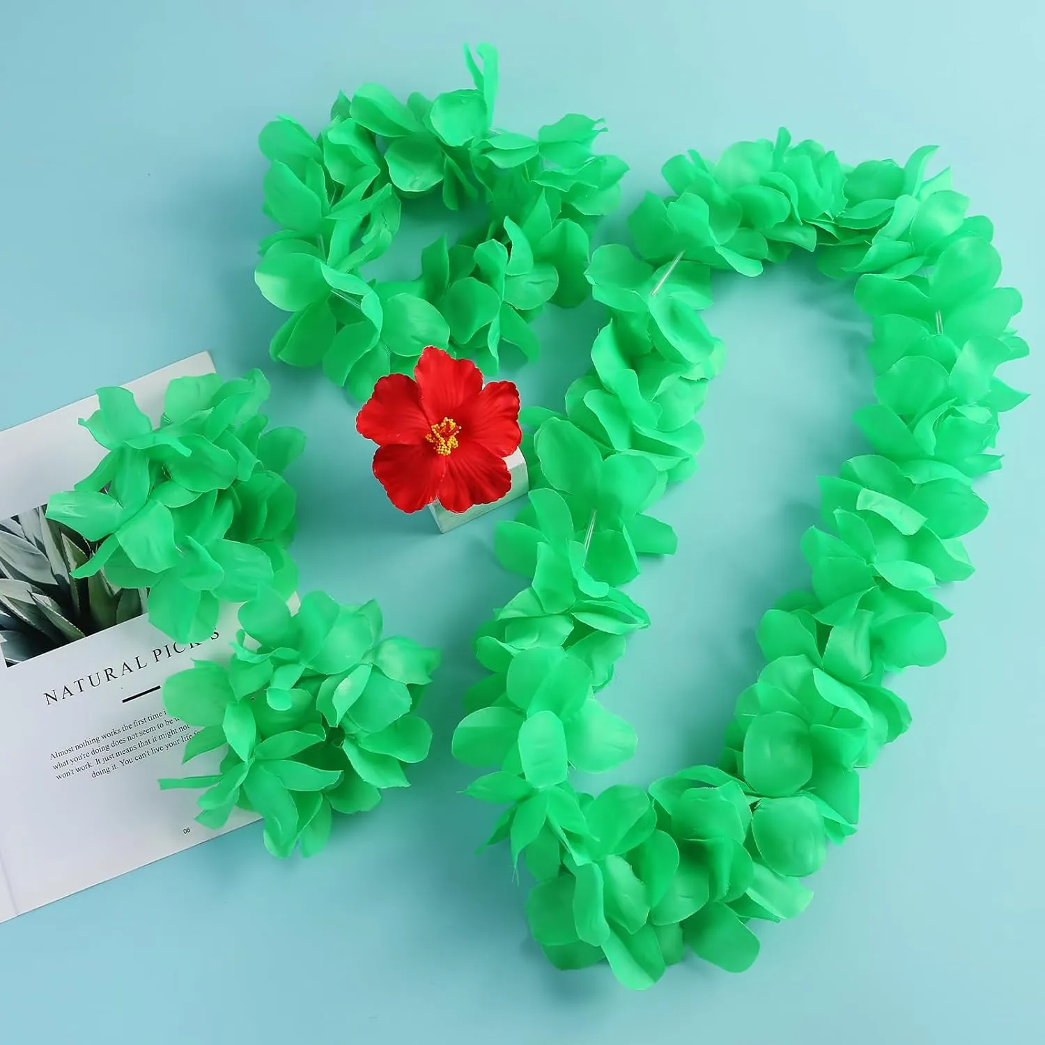 Hawaiian Little Girls Costume Dress with Luau Flower Leis Accessories Flower Hair Clip Toddler Halloween Party Cosplay Outfit