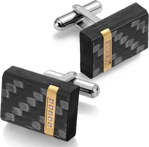 HAWSON Cufflinks for Men, Handcrafted Carbon Fiber Cuff Links for Wedding Business and Daily Wear