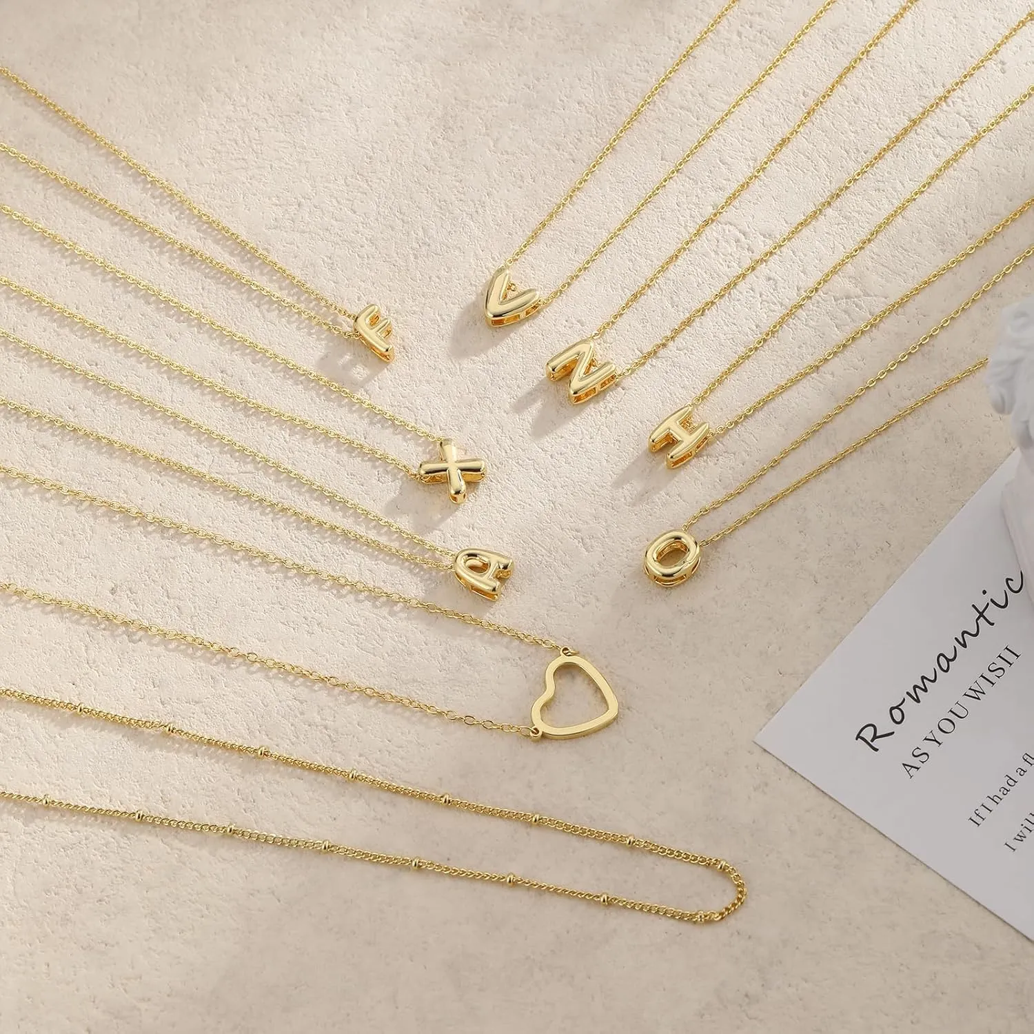 Heart Initial Necklaces for Women Trendy, 14K Gold Plated Letter A-Z Necklace Cute Layered Necklace Gold Initial Necklace Stack Choker Necklace Birthday Gifts for Women Jewelry