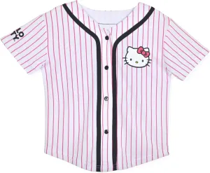 Hello Kitty Girls Baseball Jersey - Fashion Mesh Button Front Girls Shirt