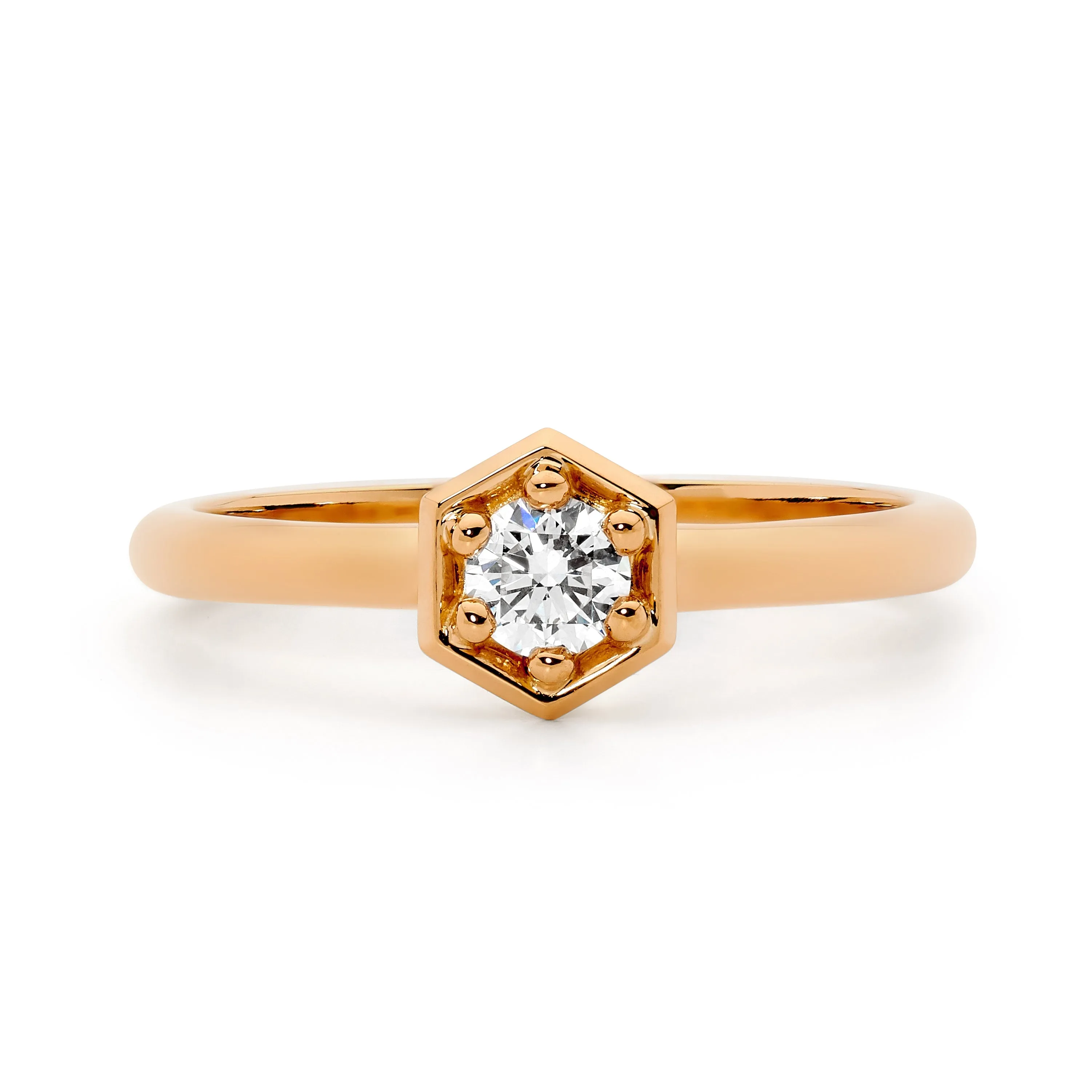 Hexagon Diamond Ring