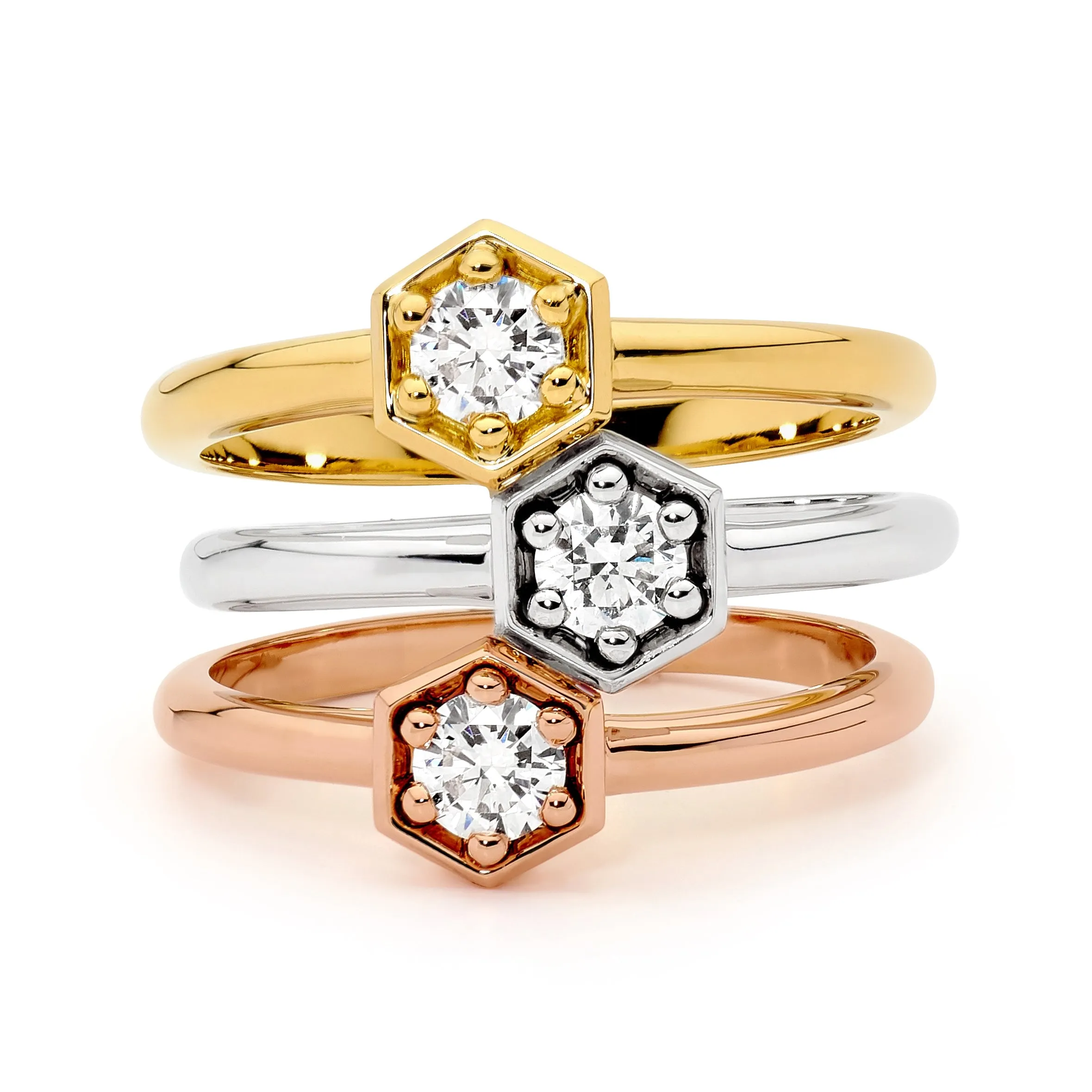 Hexagon Diamond Ring