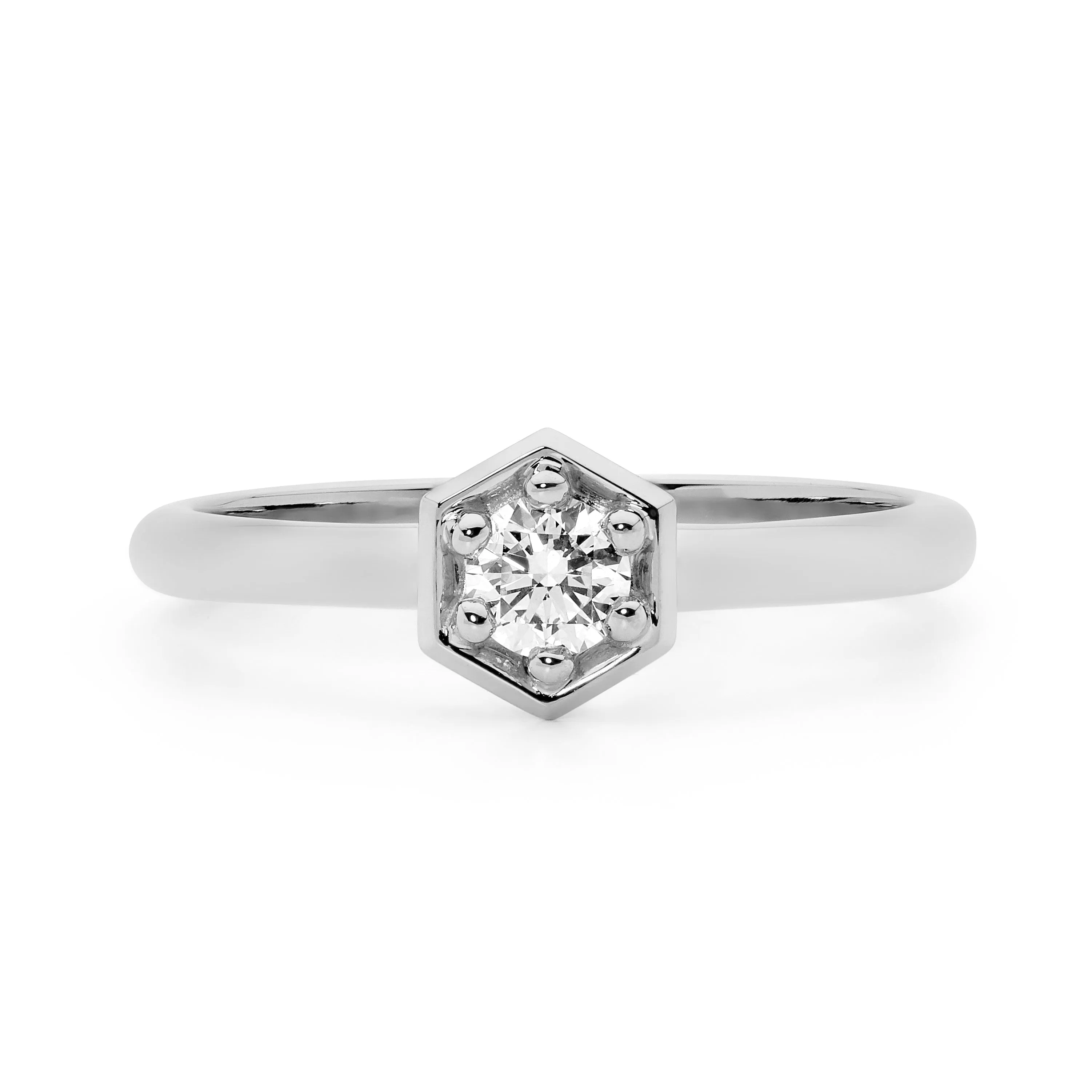 Hexagon Diamond Ring