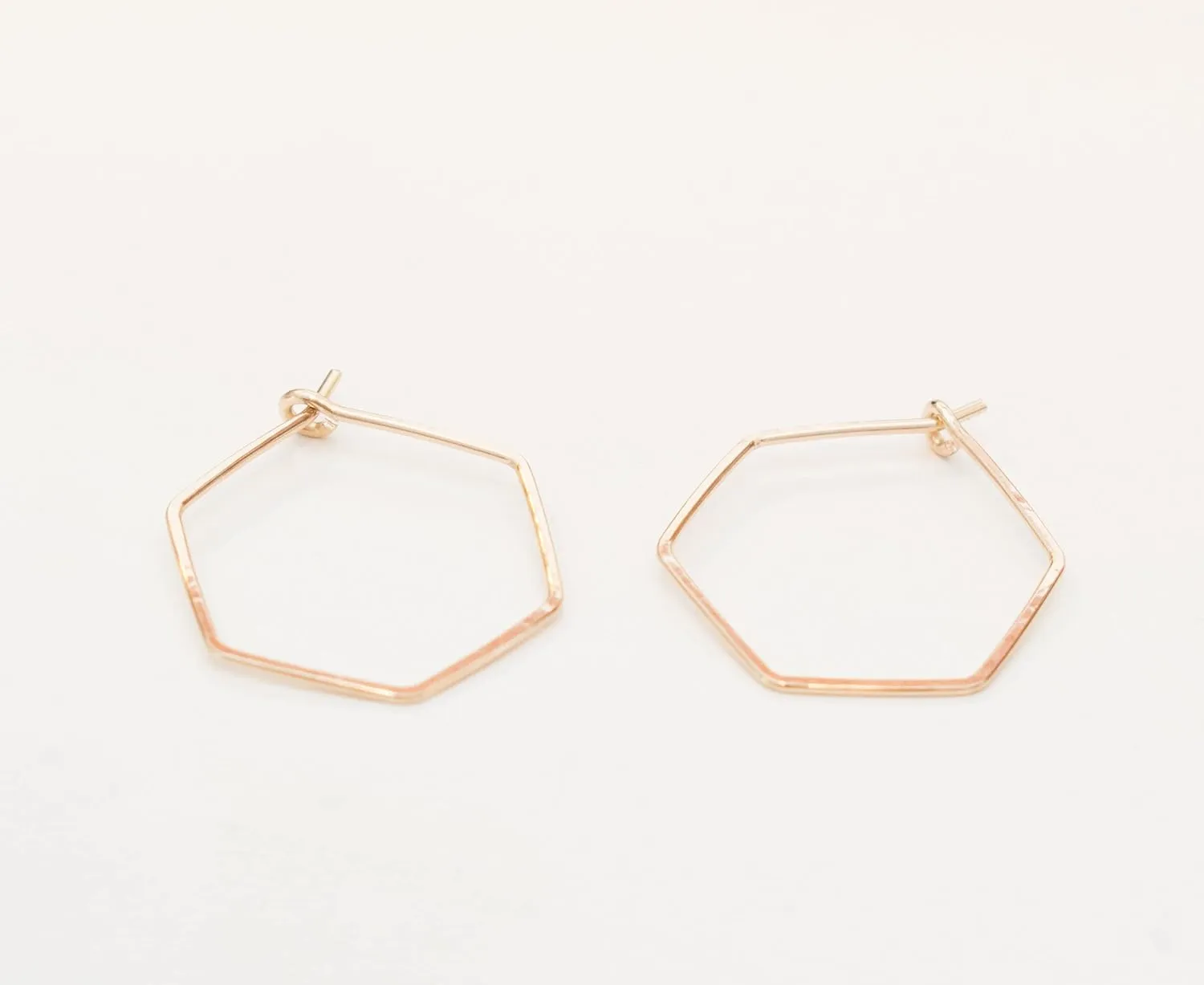 Hexagon Earrings Gold Filled Geometric Classic Minimalist Hoops
