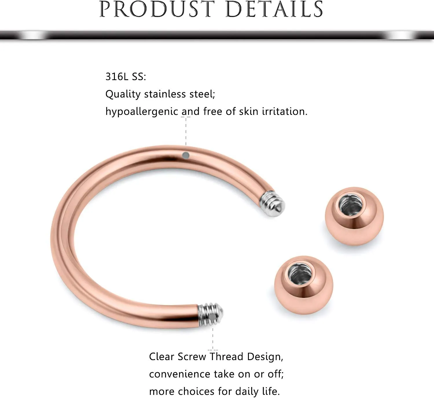 Hoeudjo 9-18PCS 16G Surgical Steel Lip Hoop Ring Crystal Cubic Horseshoe Barbell Tragus Cartilage Earring Helix Daith Septum Hoop Piercing Body Piercing Jewelry Retainer for Women Men 8-10mm