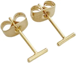 HONEYCAT Skinny Wire Midi Balance Bar Stud Earrings in Gold, Rose Gold, or Silver in 10mm or 5mm | Minimalist, Delicate Everyday Jewelry