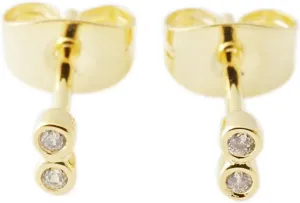 HONEYCAT Tiny Double Crystal Stud Earrings | Minimalist, Delicate Jewelry