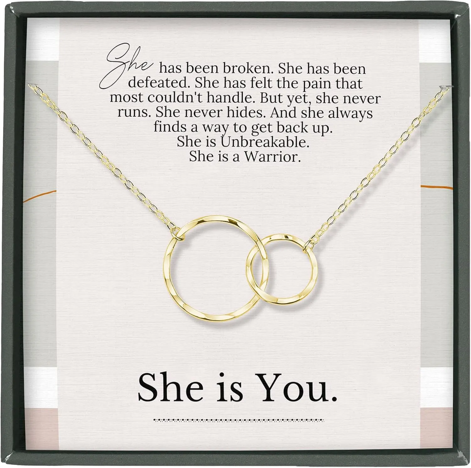 HOPE LOVE SHINE Encouraging Gift for Women - Courage, Strength, Motivational, Inspirational Necklace, Jewelry 16 2", 14k Gold Plated Sterling Silver