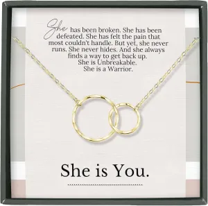HOPE LOVE SHINE Encouraging Gift for Women - Courage, Strength, Motivational, Inspirational Necklace, Jewelry 16 2", 14k Gold Plated Sterling Silver