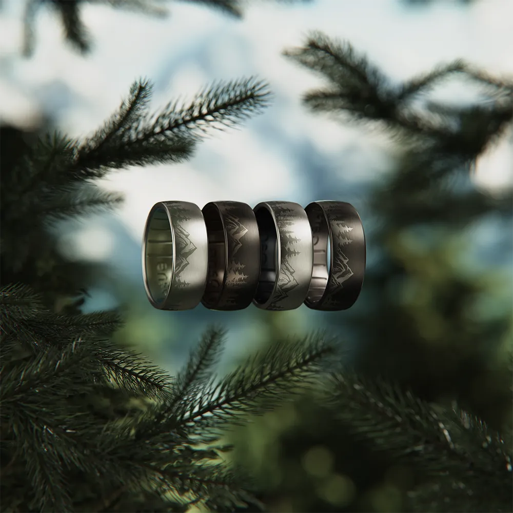 Hybrid Ring - Peak - Titanium/Volcanic Ash