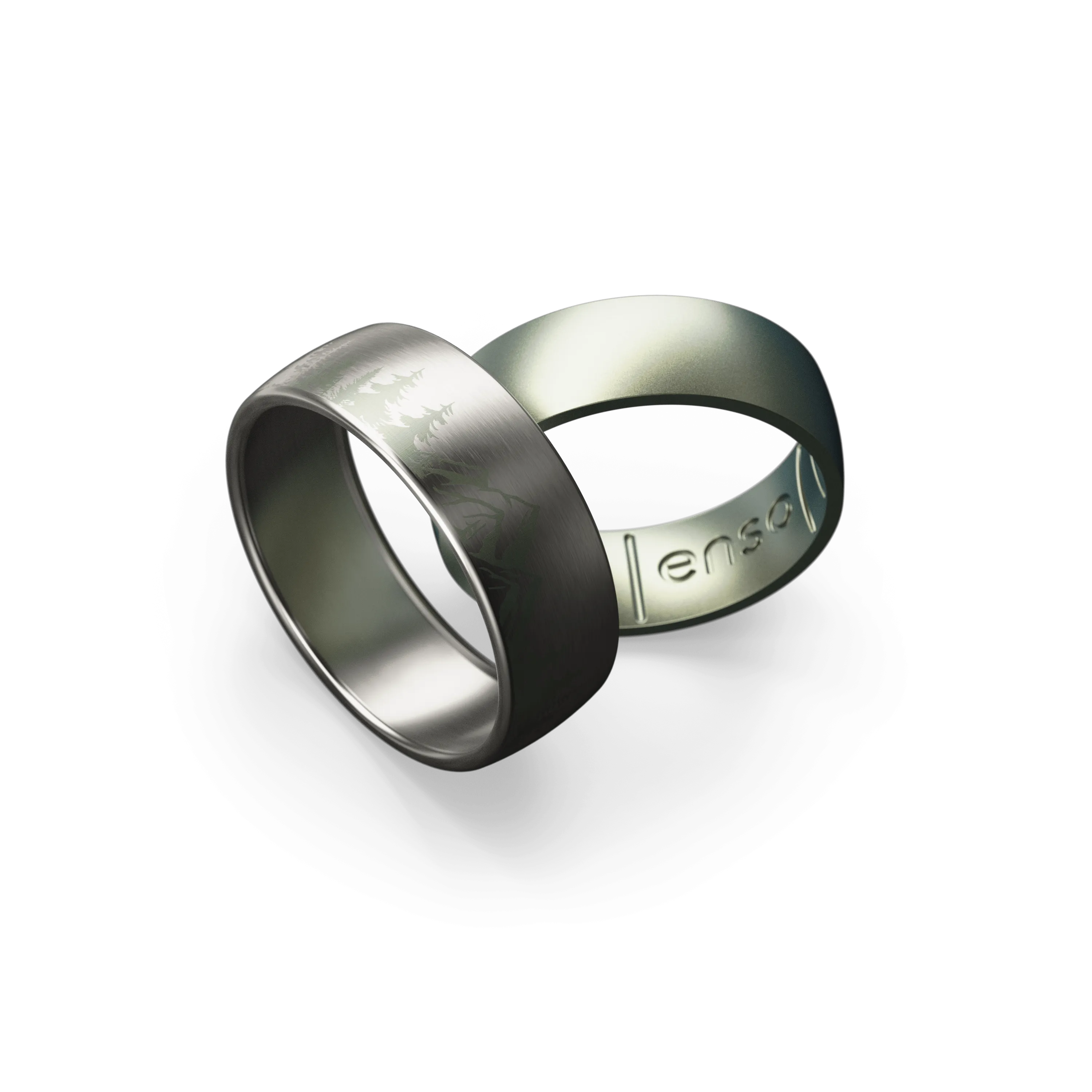 Hybrid Ring - Peak - Titanium/Volcanic Ash