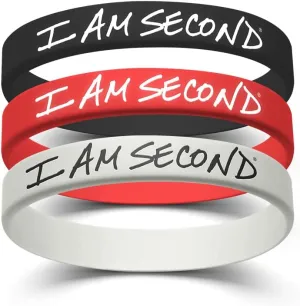 I Am Second 3-Pack Small/Youth Multi-Color Silicone Wristband Bundle