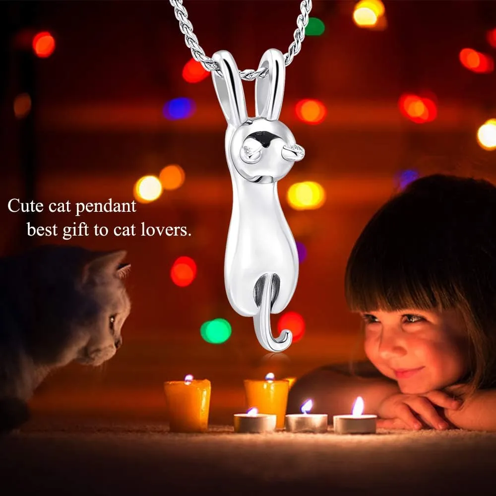 Imrsanl Pet Cremation Jewelry for Ashes Memorial Ash Jewelry Keepsake Cat Urn Pendants for Animal Ashes Necklace
