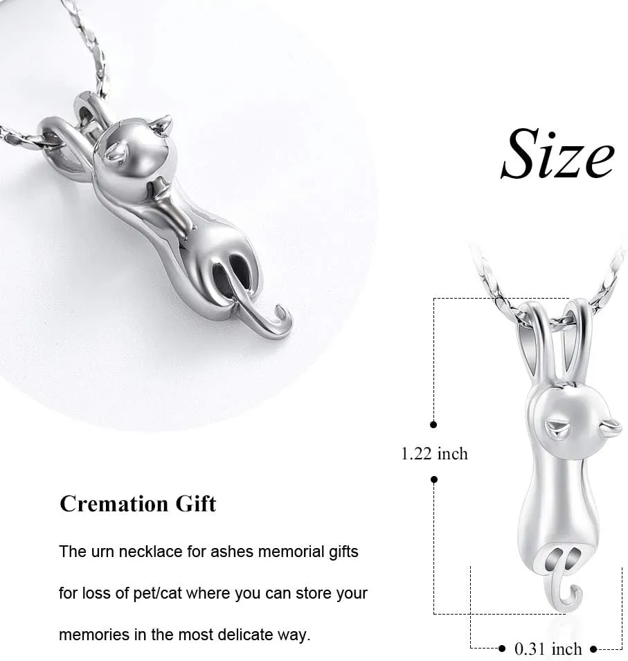 Imrsanl Pet Cremation Jewelry for Ashes Memorial Ash Jewelry Keepsake Cat Urn Pendants for Animal Ashes Necklace