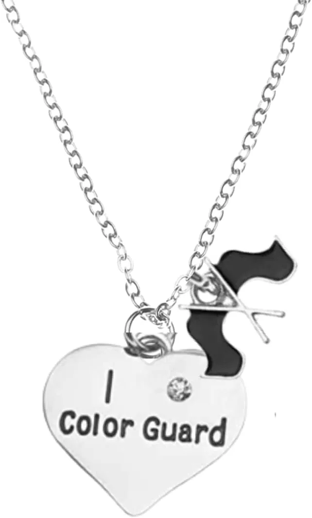 Infinity Collection Silver Color Guard Necklace, Color Guard Jewelry- Color Guard Gifts, Flag Jewelry