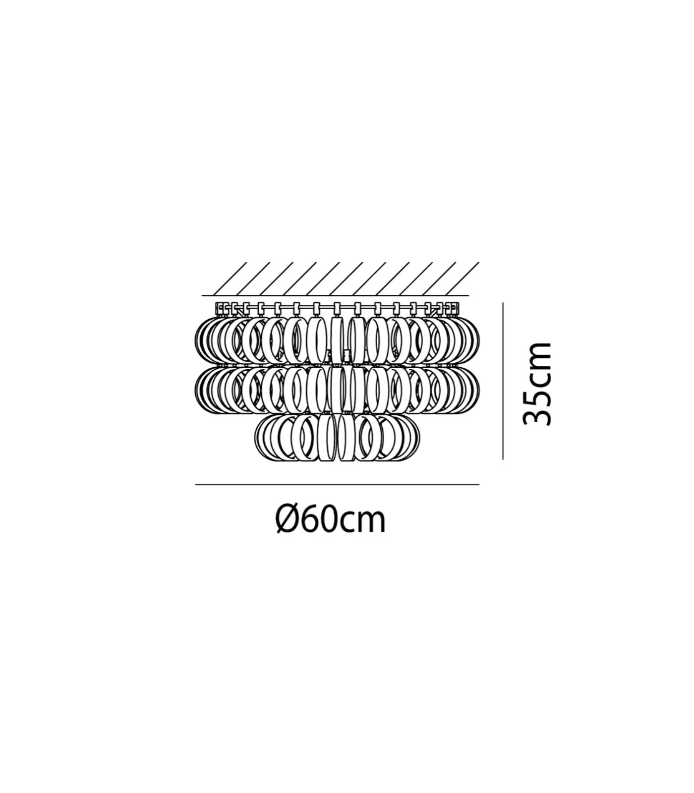 Italian Chain Link Glass Ceiling Light