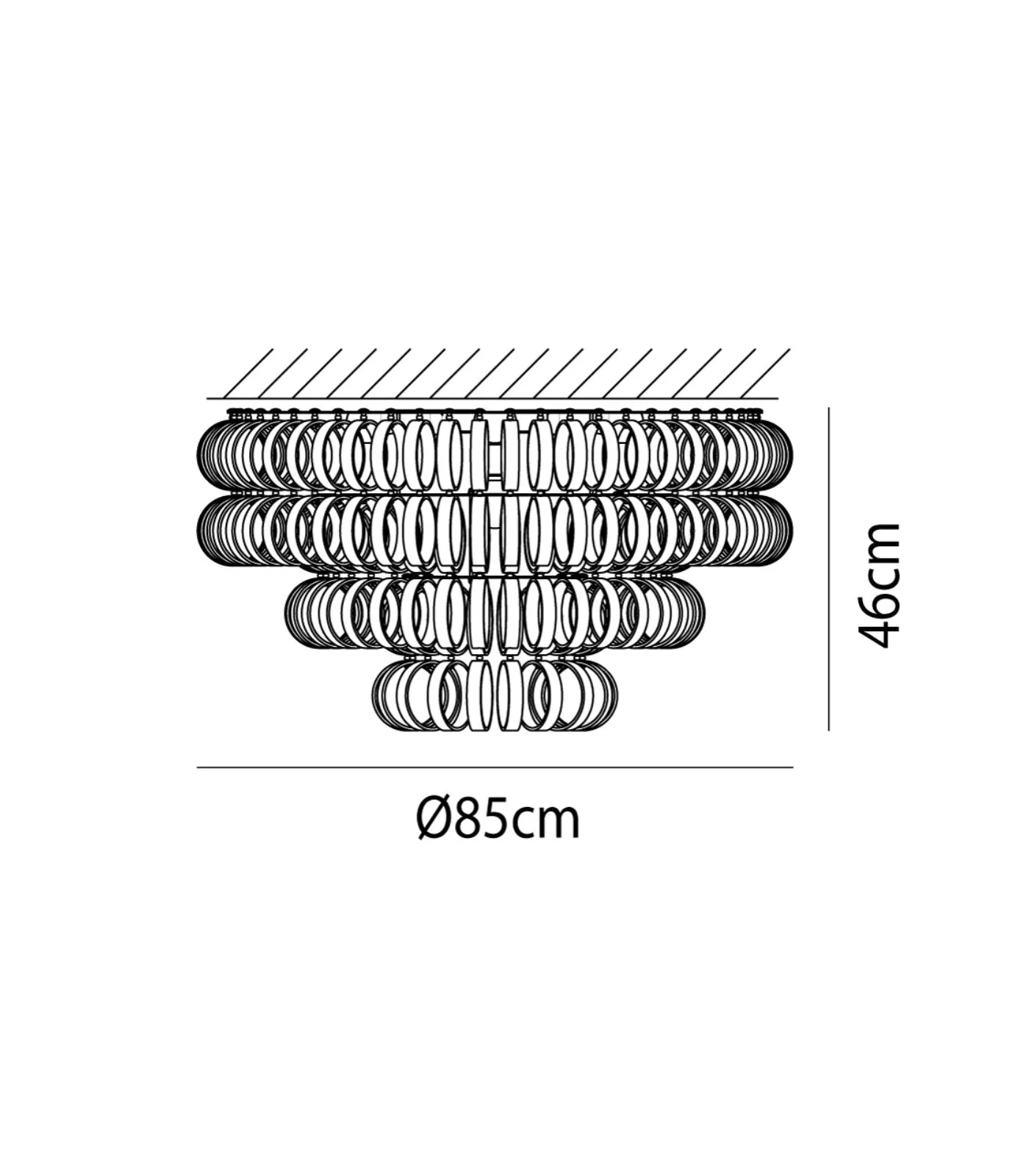Italian Chain Link Glass Ceiling Light