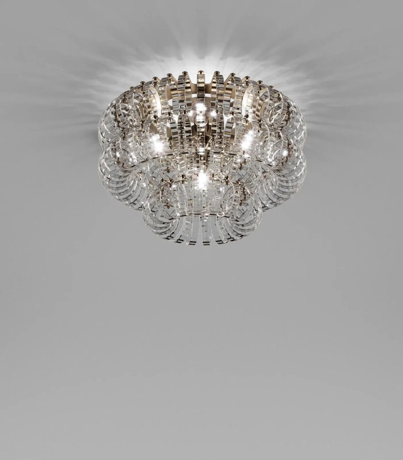 Italian Chain Link Glass Ceiling Light
