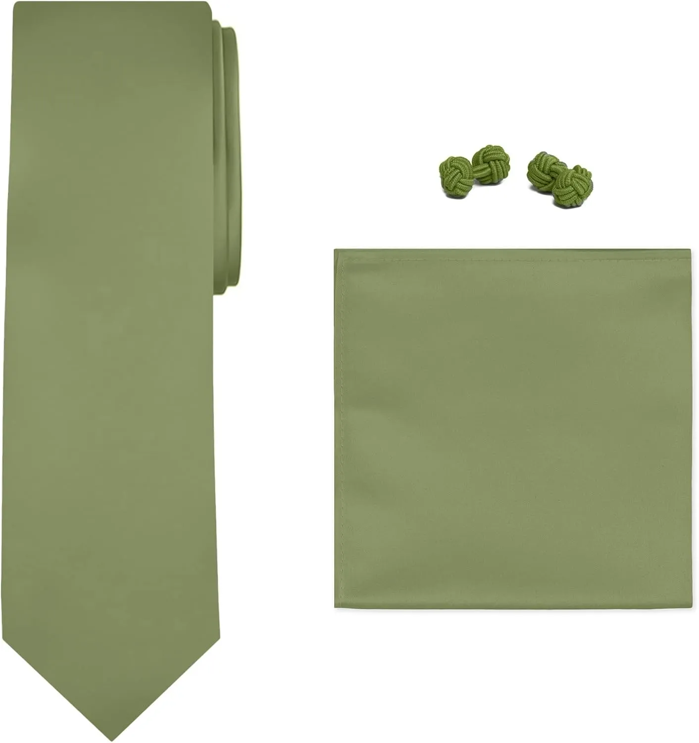 Jacob Alexander Solid Color Men's Tie Hanky and Cufflink Set
