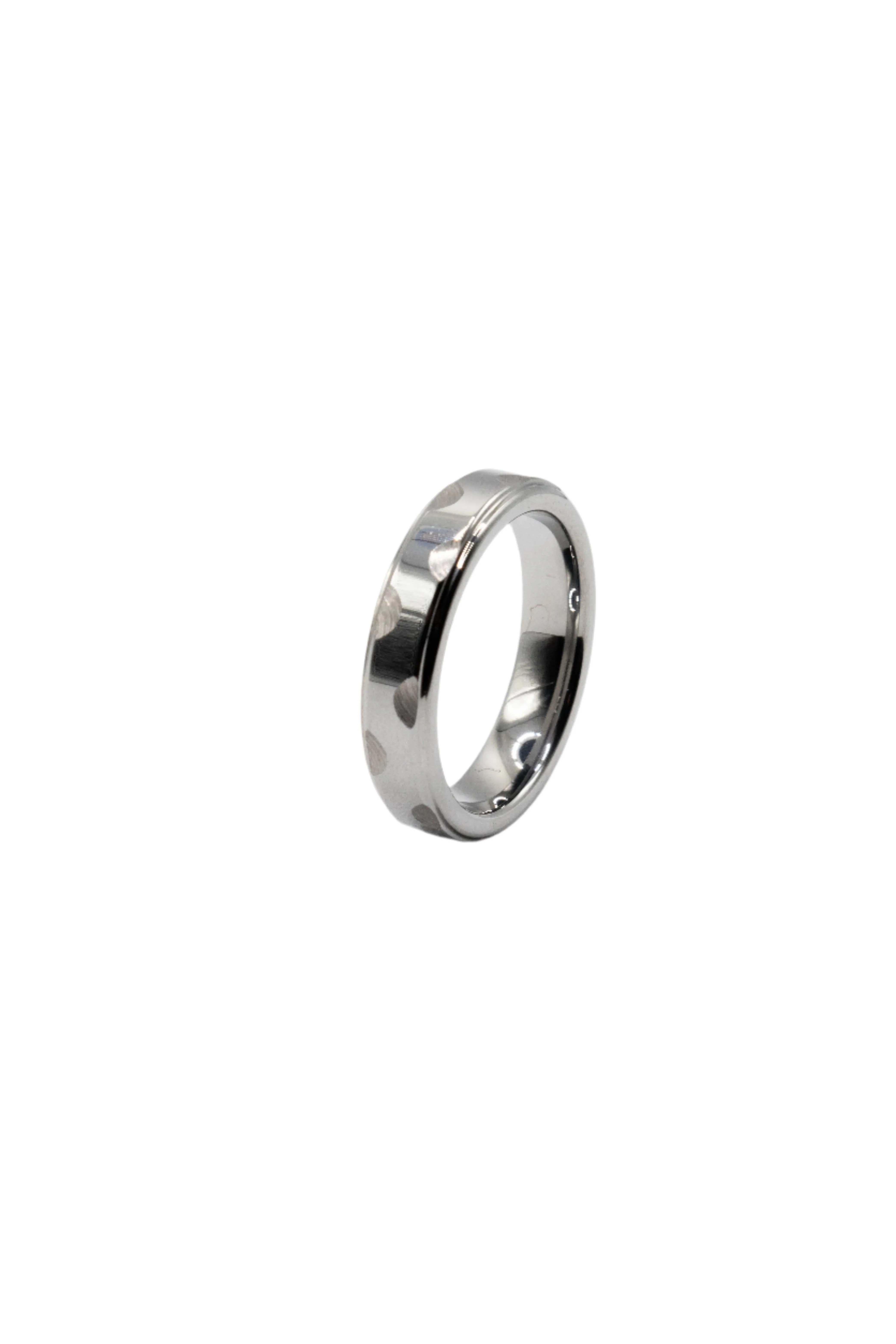 James Scallop Etched Tungsten Band Ring
