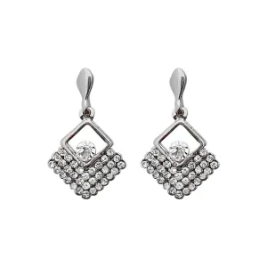 JewelMaze Austrian Stone Silver Plated Stud Earrings ( assorted design )