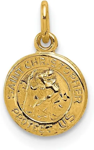 Jewelry Affairs Saint Christopher Medal Charm, 14k Yellow Gold, 13x8mm