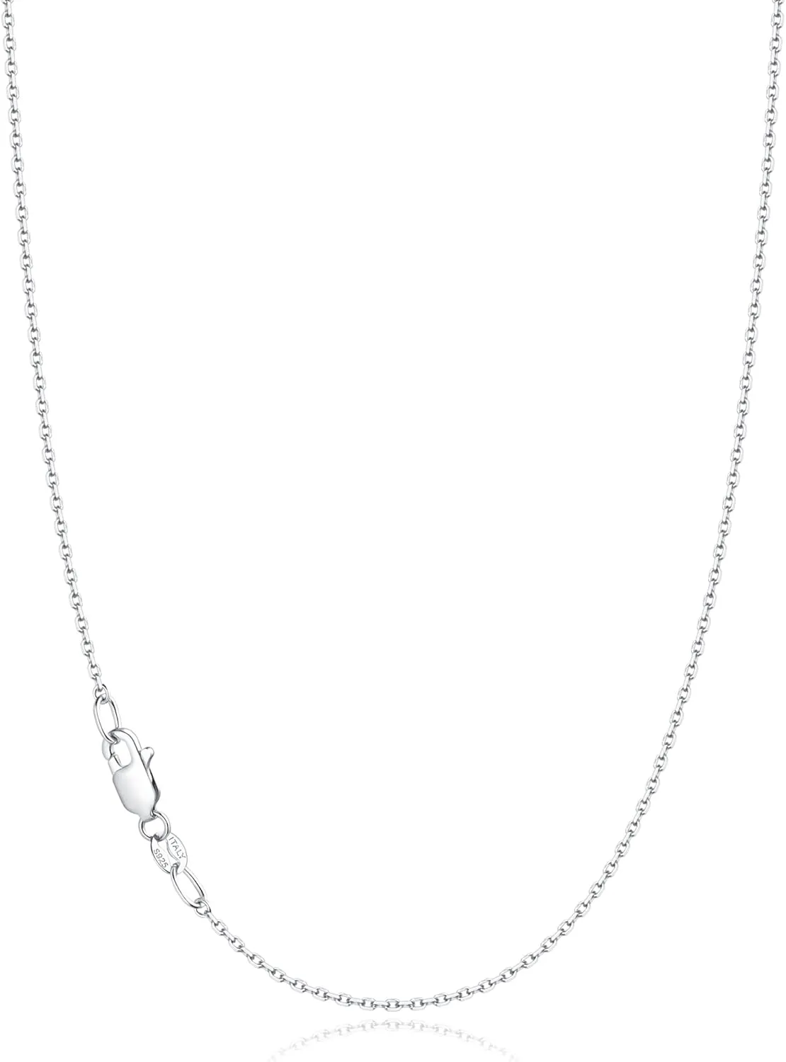 Jewlpire Solid 18k Gold Over 925 Sterling Silver Chain Necklace for Women, 1.1mm Cable Chain Necklace Thin & Dainty & Sturdy Women's Chain Necklaces, 14/16/17/18/20/22/24 Inches