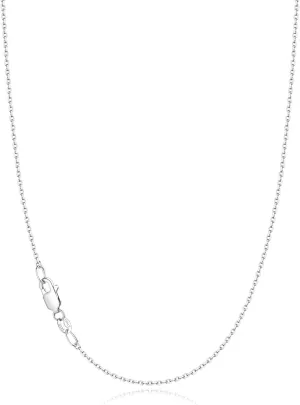 Jewlpire Solid 18k Gold Over 925 Sterling Silver Chain Necklace for Women, 1.1mm Cable Chain Necklace Thin & Dainty & Sturdy Women's Chain Necklaces, 14/16/17/18/20/22/24 Inches