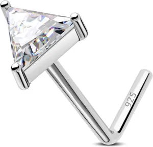 Jewseen 925 Sterling Silver Nose Stud, 20G L Shaped Nose Ring, Simulated Diamond CZ Nose Piercings for Women Men Nose Barbell Nostril Piercing Jewelry