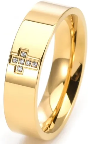 Jude Jewelers 6mm Stainless Steel Christian Cross Religious Wedding Band Statement Anniversary Ring
