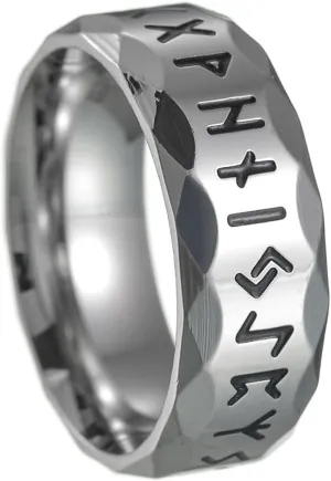 Jude Jewelers 8mm Stainless Steel Norse Viking Raven Runes Band Style Biker Cocktail Party Ring