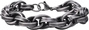 Jude Jewelers Retro Vintage Stainless Steel Braided Imitation Leather Style Chain Bracelet