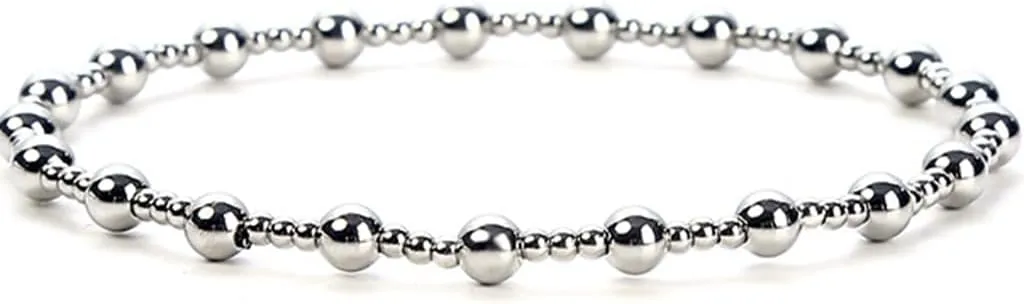 Jude Jewelers Stainless Steel Beaded Chain Style Wedding Party School Strand Bracelet