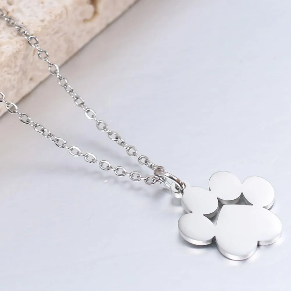 Jude Jewelers Stainless Steel Cute Cat Dog Pet Paw Style School Class Party Necklace