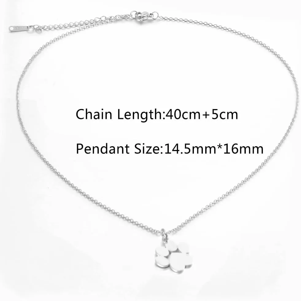 Jude Jewelers Stainless Steel Cute Cat Dog Pet Paw Style School Class Party Necklace