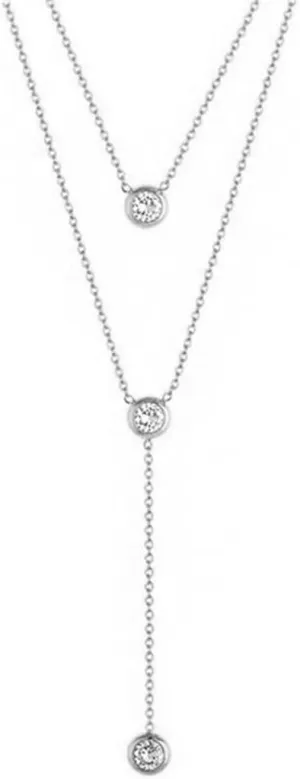 Jude Jewelers Stainless Steel Double Layers Cubic Zircon Charm Statement Collar Necklace