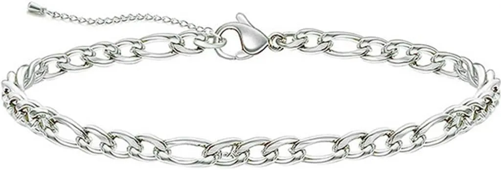 Jude Jewelers Stainless Steel Figaro Chain Style Chain Bracelet