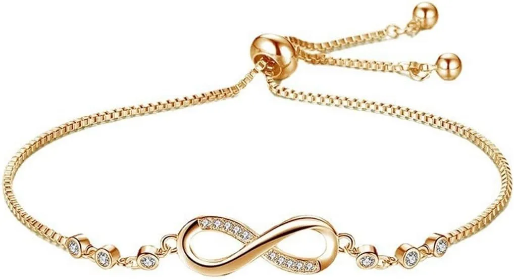 Jude Jewelers Stainless Steel Infinity Charm Wedding Party Holiday Strand Bracelet