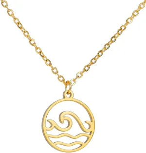 Jude Jewelers Stainless Steel Ocean Sea Wave Pattern Cocktail Party Statement Necklace