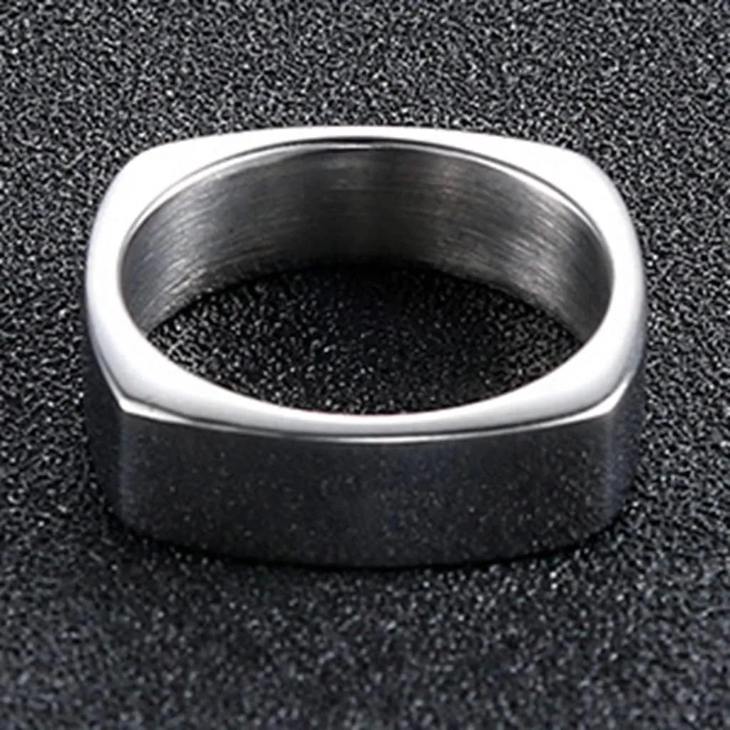 Jude Jewelers Stainless Steel Square Shaped Classic Simple Plain Wedding Band Ring
